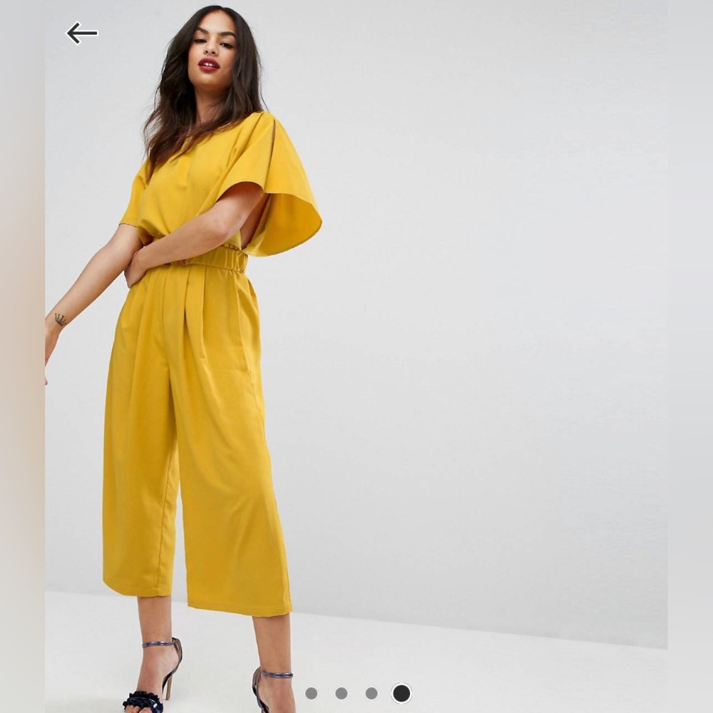 ASOS Tea Jumpsuit with elastic band in mustard